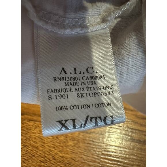 A.L.C. Women's Cotton Puff Sleeve T-Shirt - White - Size XL (Runs Small) - Picture 5 of 7